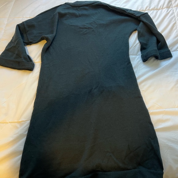 Banana Republic Dark Green 3/4 sleeve Italian Merino Wool Sweater Dress - Picture 2 of 5